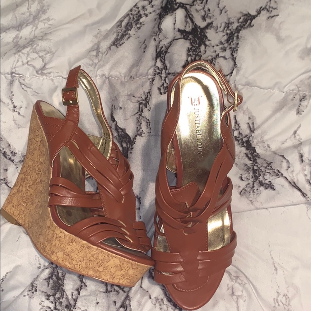 Just Fab Brown Wedge Heels